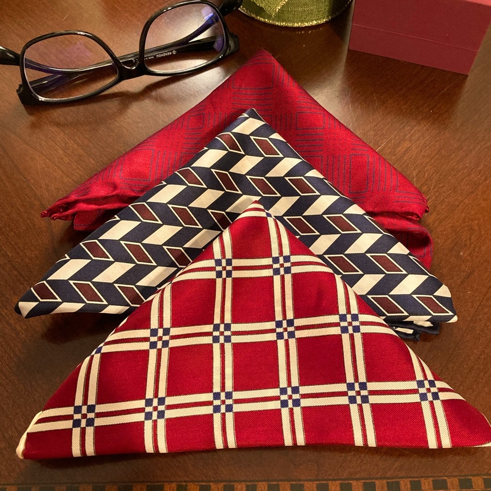 Set of 3 English-Made Silk Scarves